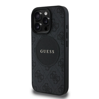 iPhone 16 Pro Kılıf Guess Orjinal Lisanslı M-safe Şarj Özellikli Yazı Logolu Circle Classic Kapak