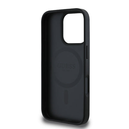 iPhone 16 Pro Kılıf Guess Orjinal Lisanslı M-safe Şarj Özellikli Yazı Logolu Circle Classic Kapak