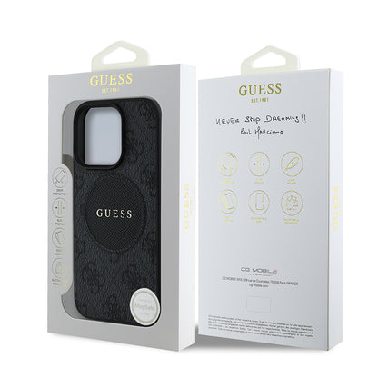 iPhone 16 Pro Kılıf Guess Orjinal Lisanslı M-safe Şarj Özellikli Yazı Logolu Circle Classic Kapak