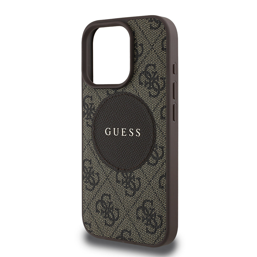 iPhone 16 Pro Kılıf Guess Orjinal Lisanslı M-safe Şarj Özellikli Yazı Logolu Circle Classic Kapak