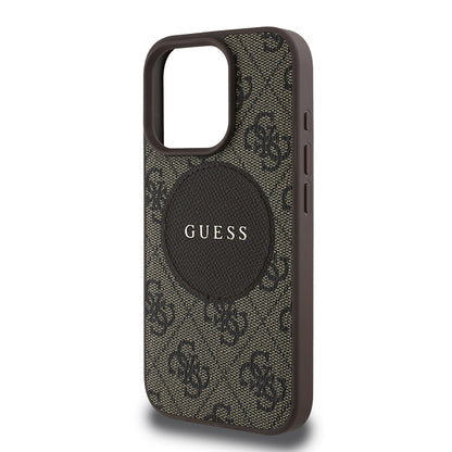 iPhone 16 Pro Kılıf Guess Orjinal Lisanslı M-safe Şarj Özellikli Yazı Logolu Circle Classic Kapak
