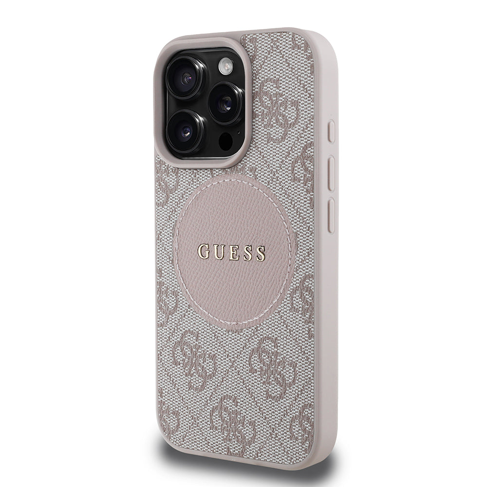 iPhone 16 Pro Kılıf Guess Orjinal Lisanslı M-safe Şarj Özellikli Yazı Logolu Circle Classic Kapak