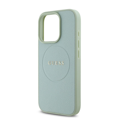 iPhone 16 Pro Kılıf Guess Orjinal Lisanslı M-safe Şarj Özellikli Yazı Logolu Grained Kapak