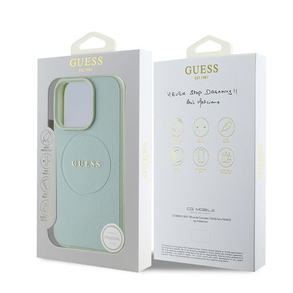 iPhone 16 Pro Kılıf Guess Orjinal Lisanslı M-safe Şarj Özellikli Yazı Logolu Grained Kapak