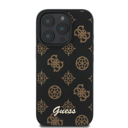 iPhone 16 Pro Kılıf Guess Orjinal Lisanslı M-safe Şarj Özellikli Yazı Logolu Peony Kapak