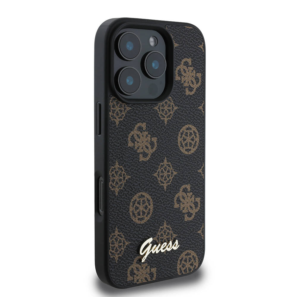 iPhone 16 Pro Kılıf Guess Orjinal Lisanslı M-safe Şarj Özellikli Yazı Logolu Peony Kapak