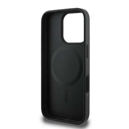 iPhone 16 Pro Kılıf Guess Orjinal Lisanslı M-safe Şarj Özellikli Yazı Logolu Peony Kapak