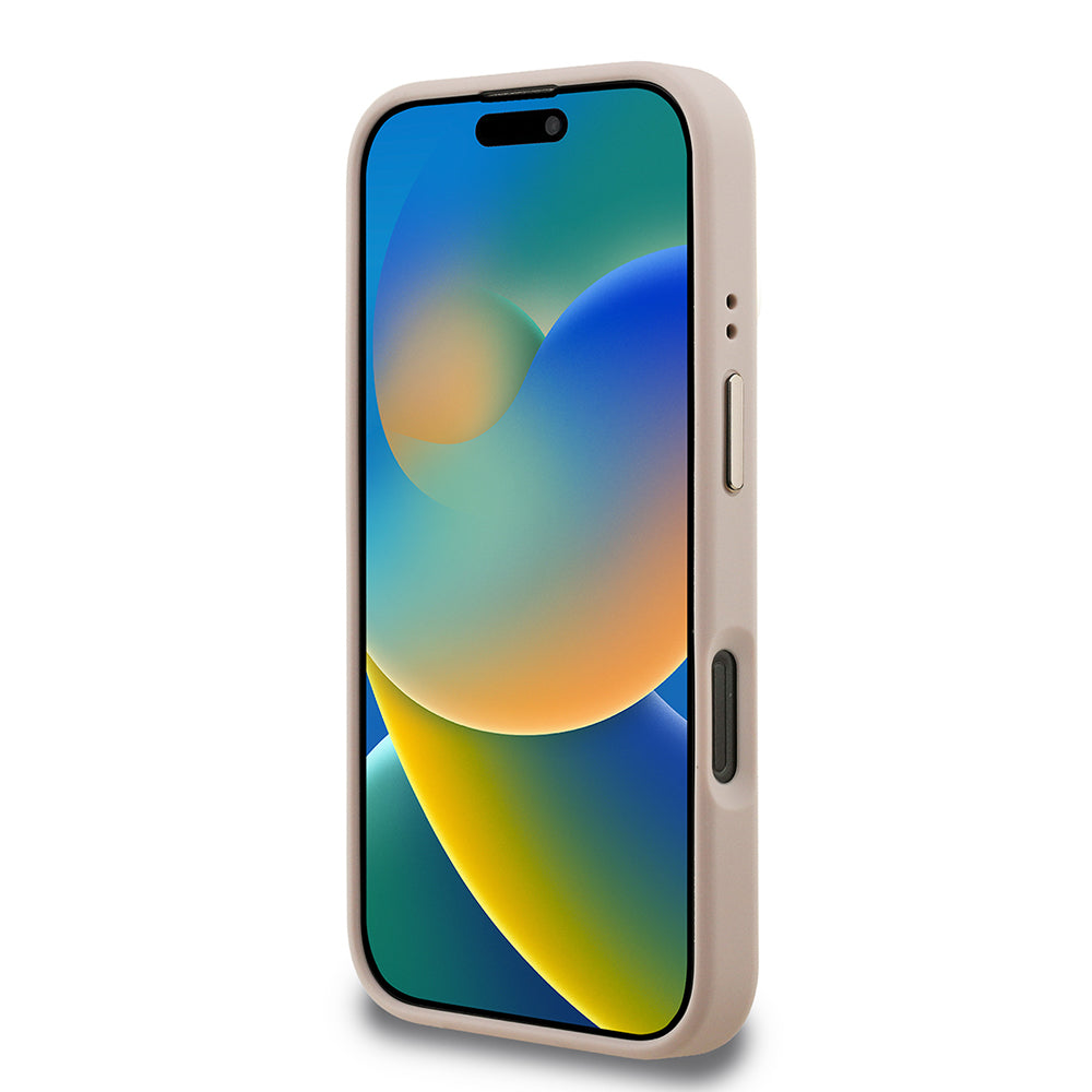 iPhone 16 Pro Kılıf Guess Orjinal Lisanslı PU Deri 4G Desenli Metal Büyük 4G ve Yazı Logolu Kamera Standlı Kapak