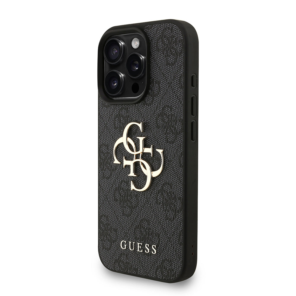 iPhone 16 Pro Kılıf Guess Orjinal Lisanslı PU Deri Bilek Askı İpli Metal Büyük 4G ve Yazı Logolu Kapak