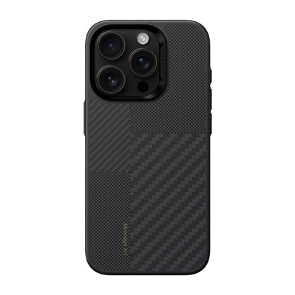 iPhone 16 Pro Kılıf Karbon Fiber M-safe Şarj Özellikli Kamera Kontrol Butonlu Benks Hybrid ArmorPro Montage Kevlar Kapak
