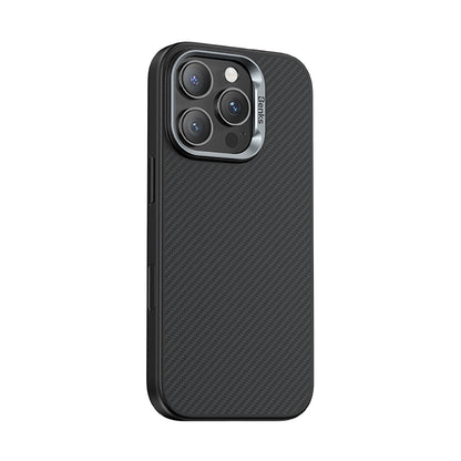 iPhone 16 Pro Kılıf Karbon Fiber M-safe Şarj Özellikli Kamerra Kontrol Butonlu Benks Hybrid ArmorPro 600D Kevlar Kapak