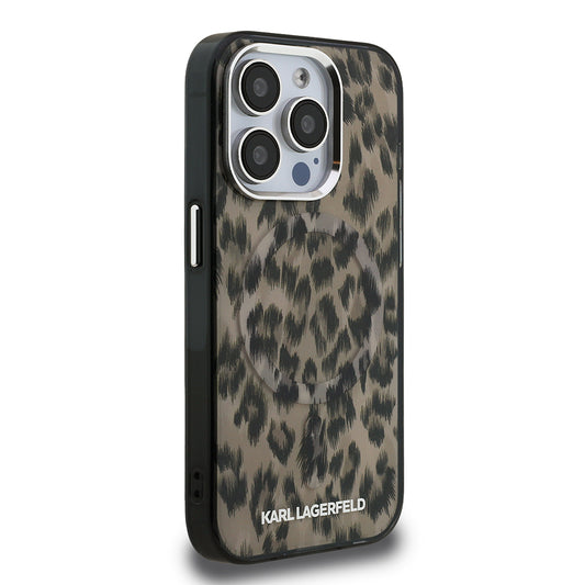 iPhone 16 Pro Kılıf Karl Lagerfeld Orjinal Lisanslı IML Leopar Baskılı Kapak