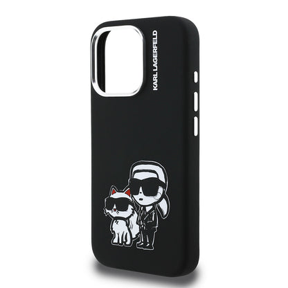 iPhone 16 Pro Kılıf Karl Lagerfeld Orjinal Lisanslı Karl & Choupette Sketch Logo Sililkon Kapak