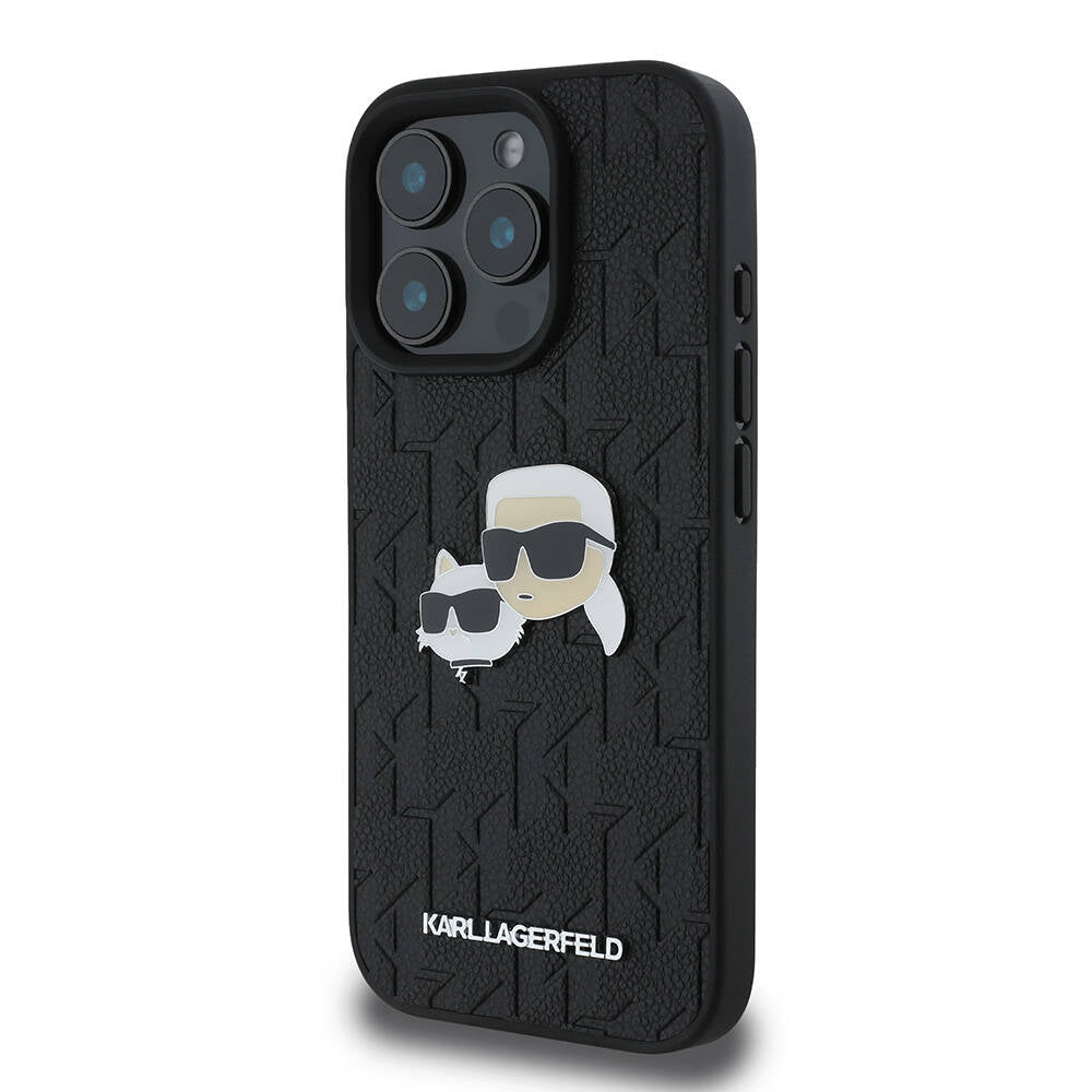 iPhone 16 Pro Kılıf Karl Lagerfeld Orjinal Lisanslı K&C Heads Monogram Pin Kapak