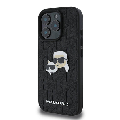 iPhone 16 Pro Kılıf Karl Lagerfeld Orjinal Lisanslı K&C Heads Monogram Pin Kapak