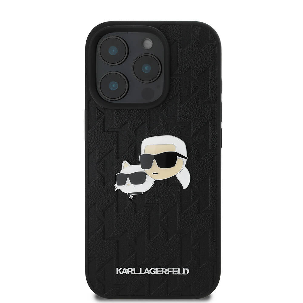 iPhone 16 Pro Kılıf Karl Lagerfeld Orjinal Lisanslı K&C Heads Monogram Pin Kapak