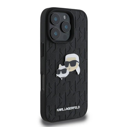 iPhone 16 Pro Kılıf Karl Lagerfeld Orjinal Lisanslı K&C Heads Monogram Pin Kapak