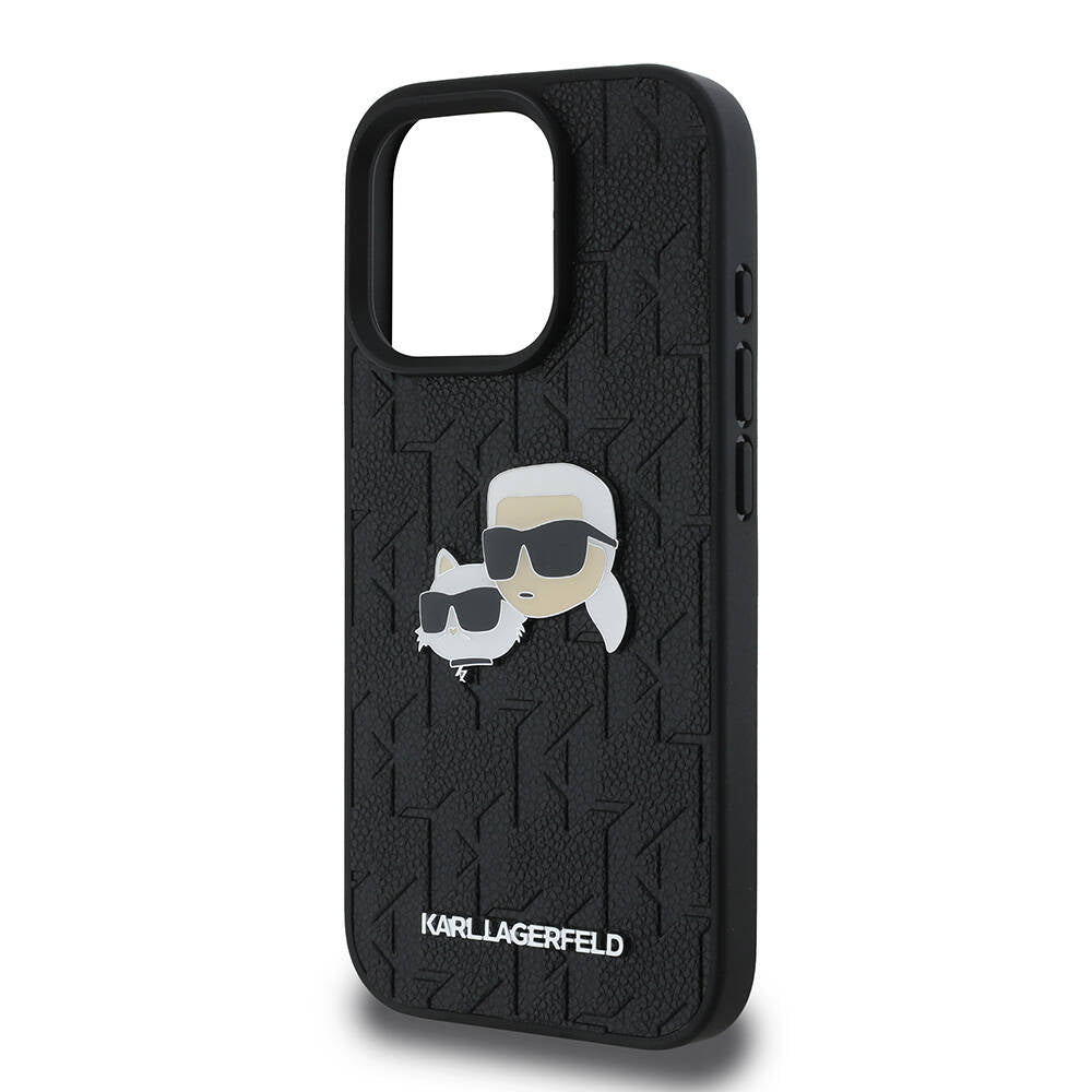 iPhone 16 Pro Kılıf Karl Lagerfeld Orjinal Lisanslı K&C Heads Monogram Pin Kapak