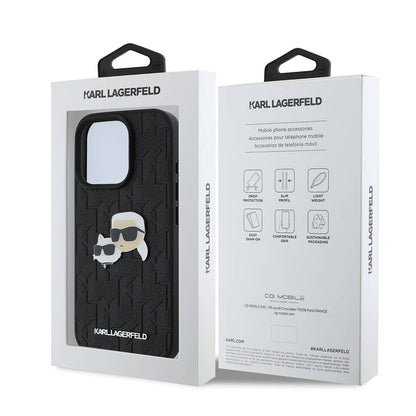 iPhone 16 Pro Kılıf Karl Lagerfeld Orjinal Lisanslı K&C Heads Monogram Pin Kapak