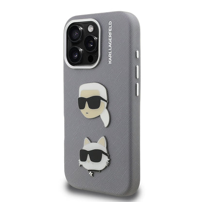 iPhone 16 Pro Kılıf Karl Lagerfeld Orjinal Lisanslı K&C Heads Pin Kapak