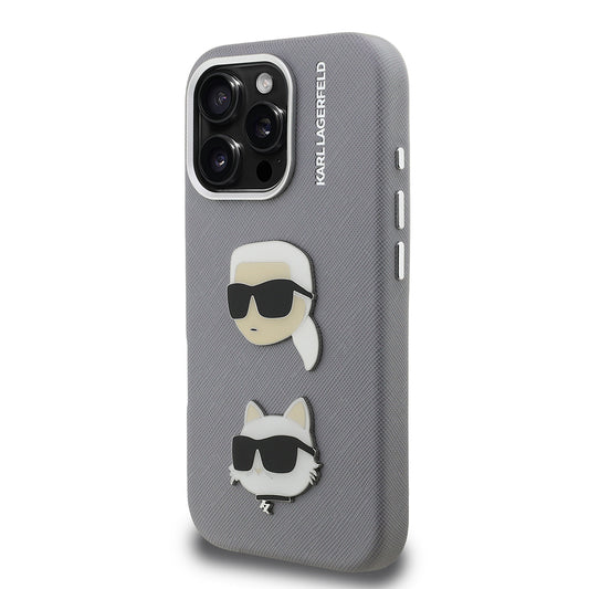 iPhone 16 Pro Kılıf Karl Lagerfeld Orjinal Lisanslı K&C Heads Pin Kapak