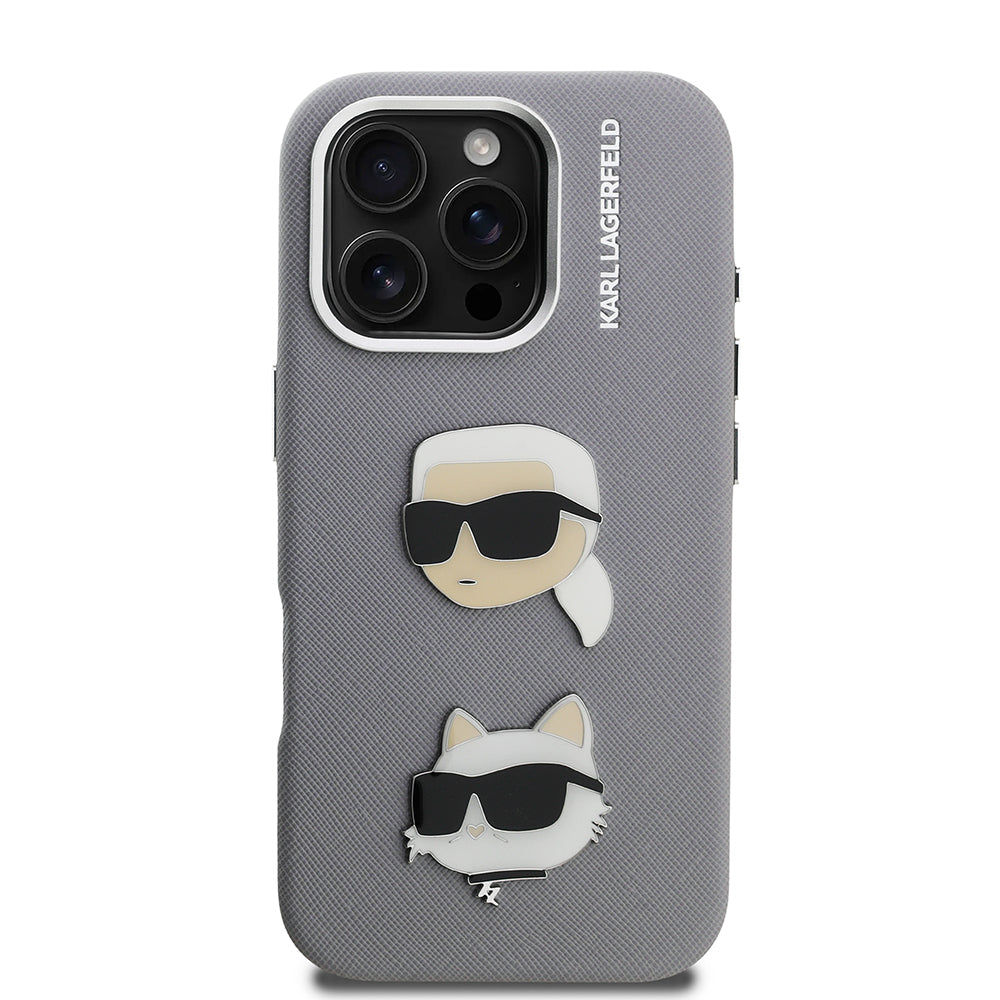 iPhone 16 Pro Kılıf Karl Lagerfeld Orjinal Lisanslı K&C Heads Pin Kapak