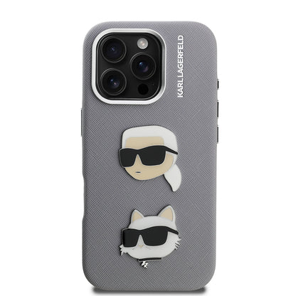 iPhone 16 Pro Kılıf Karl Lagerfeld Orjinal Lisanslı K&C Heads Pin Kapak