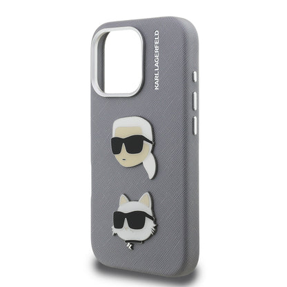 iPhone 16 Pro Kılıf Karl Lagerfeld Orjinal Lisanslı K&C Heads Pin Kapak