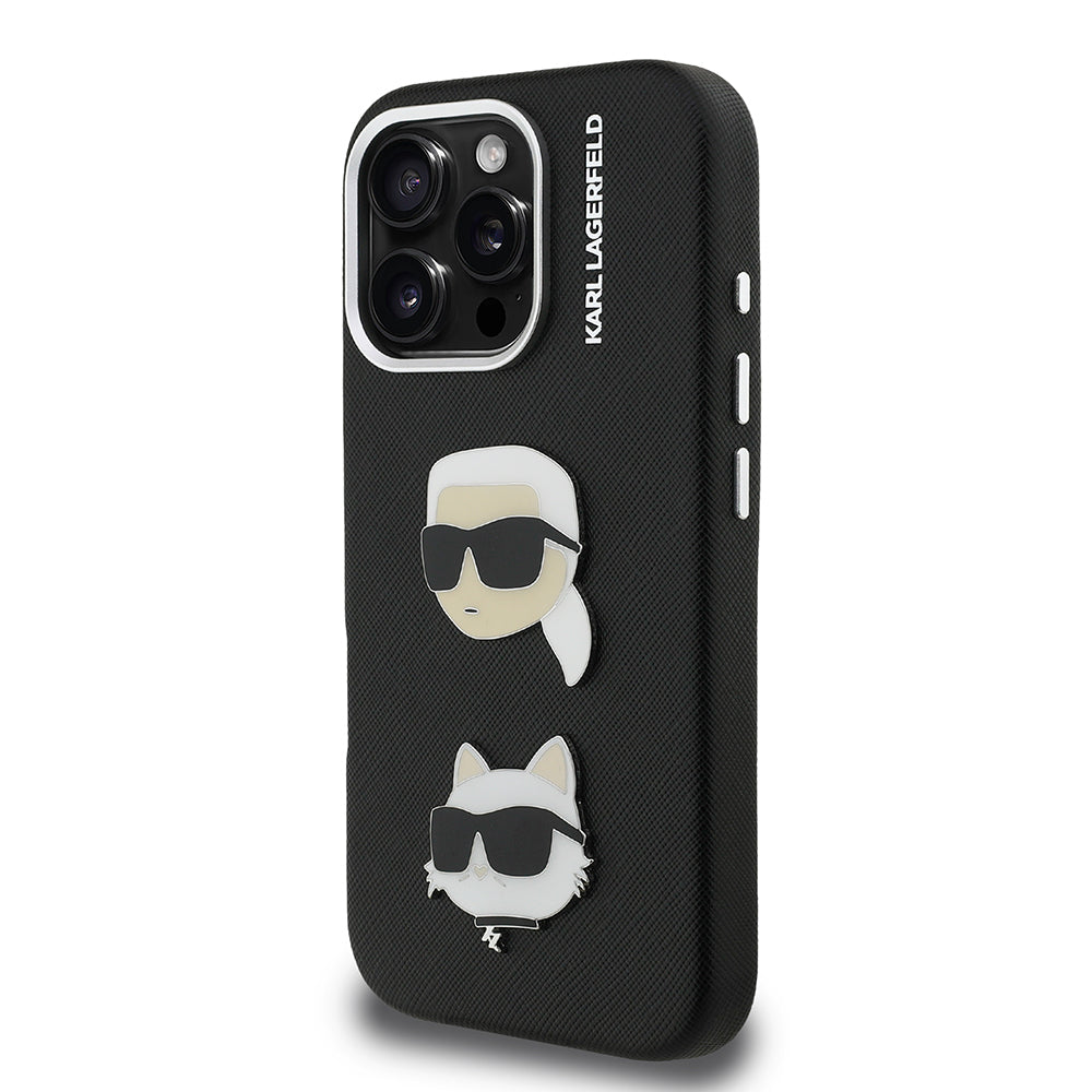 iPhone 16 Pro Kılıf Karl Lagerfeld Orjinal Lisanslı K&C Heads Pin Kapak