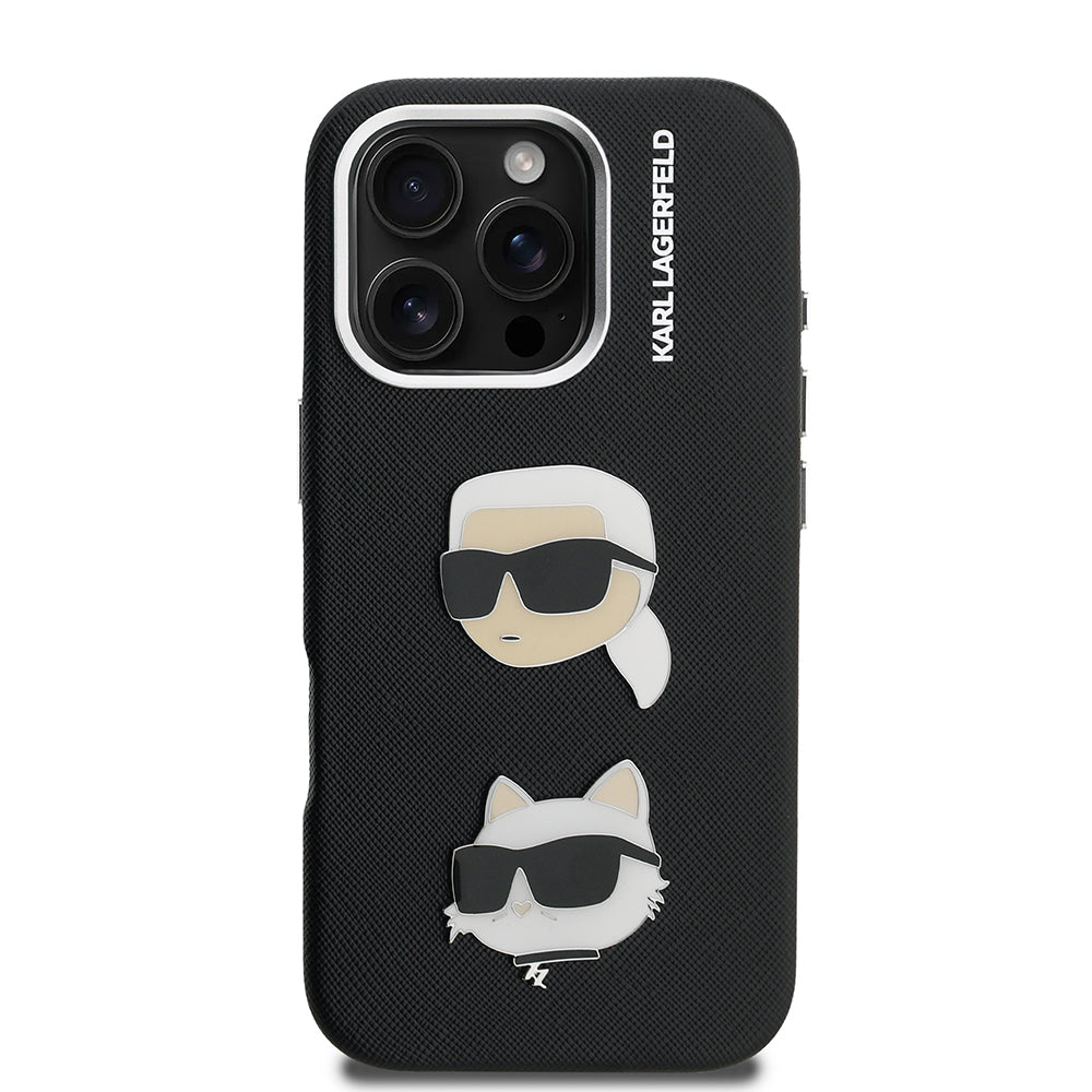 iPhone 16 Pro Kılıf Karl Lagerfeld Orjinal Lisanslı K&C Heads Pin Kapak
