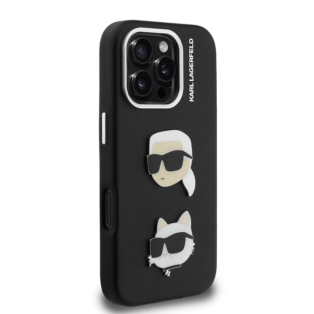 iPhone 16 Pro Kılıf Karl Lagerfeld Orjinal Lisanslı K&C Heads Pin Kapak