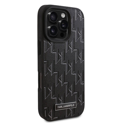 iPhone 16 Pro Kılıf Karl Lagerfeld Orjinal Lisanslı M-safe Şarj Özellikli KL Yazılı Hot Stamp Kapak