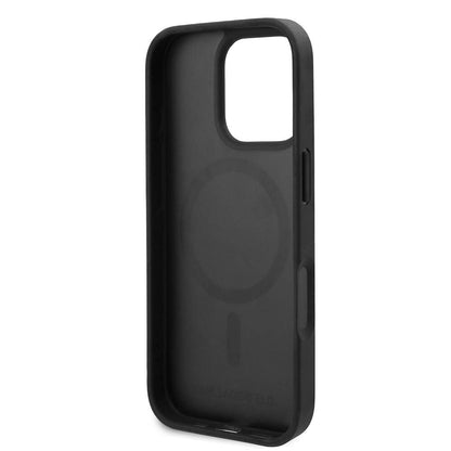 iPhone 16 Pro Kılıf Karl Lagerfeld Orjinal Lisanslı M-safe Şarj Özellikli KL Yazılı Hot Stamp Kapak