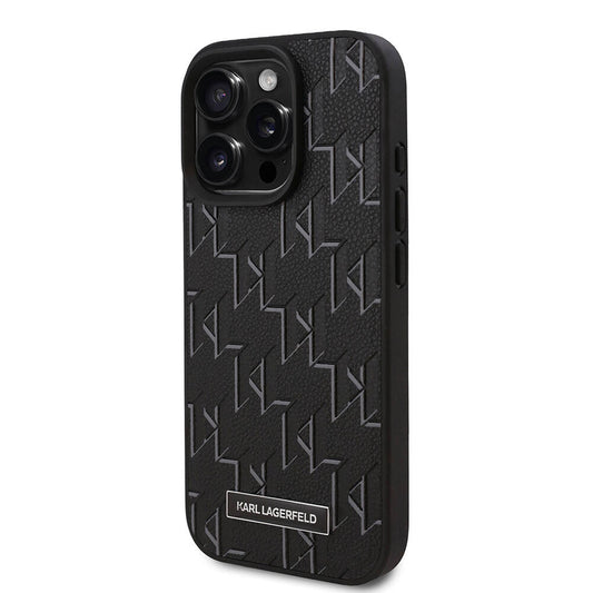 iPhone 16 Pro Kılıf Karl Lagerfeld Orjinal Lisanslı M-safe Şarj Özellikli KL Yazılı Hot Stamp Kapak