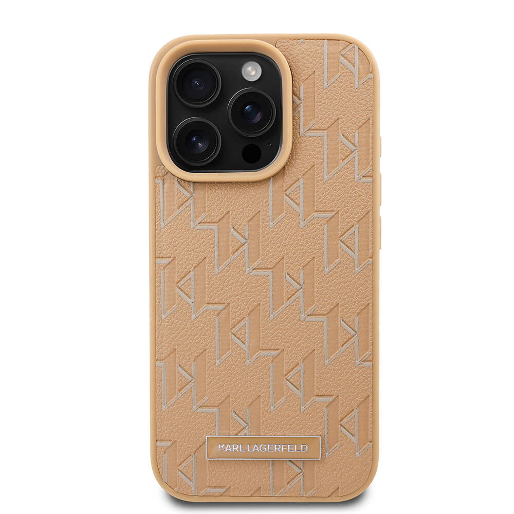 iPhone 16 Pro Kılıf Karl Lagerfeld Orjinal Lisanslı M-safe Şarj Özellikli KL Yazılı Hot Stamp Kapak