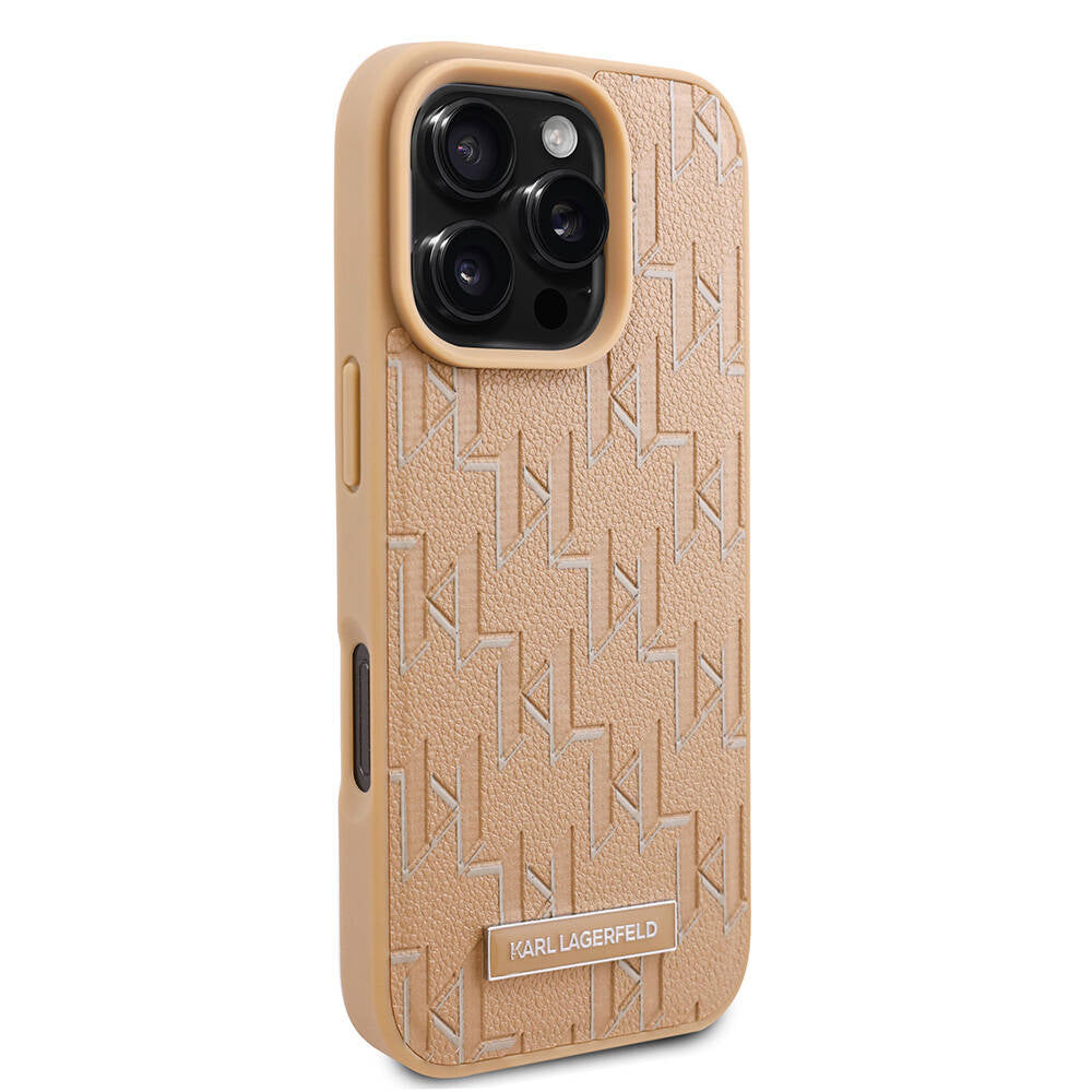 iPhone 16 Pro Kılıf Karl Lagerfeld Orjinal Lisanslı M-safe Şarj Özellikli KL Yazılı Hot Stamp Kapak