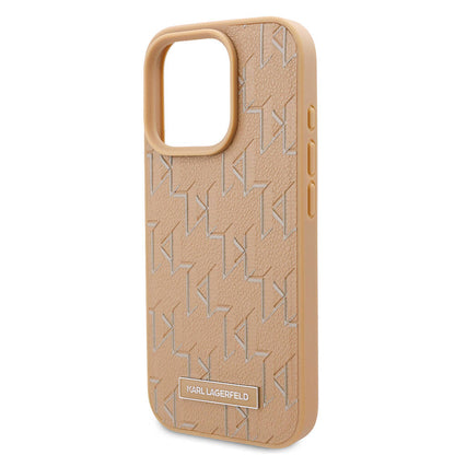 iPhone 16 Pro Kılıf Karl Lagerfeld Orjinal Lisanslı M-safe Şarj Özellikli KL Yazılı Hot Stamp Kapak
