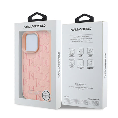 iPhone 16 Pro Kılıf Karl Lagerfeld Orjinal Lisanslı M-safe Şarj Özellikli KL Yazılı Hot Stamp Kapak