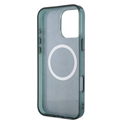 iPhone 16 Pro Kılıf Lacoste Orjinal Lisanslı M-safe Şarj Özellikli IML Baskılı Gümüş Timsah Logolu Monogram Kapak