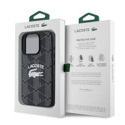 iPhone 16 Pro Kılıf Lacoste Orjinal Lisanslı M-safe Şarj Özellikli Mono Vintage Logo Kapak