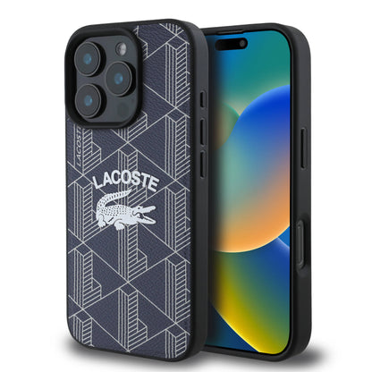 iPhone 16 Pro Kılıf Lacoste Orjinal Lisanslı M-safe Şarj Özellikli Mono Vintage Logo Kapak