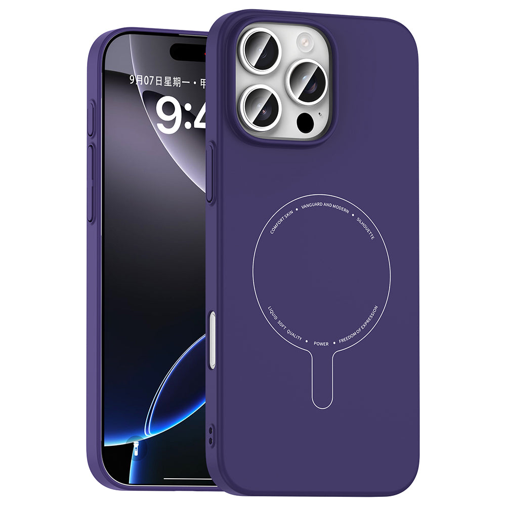 Apple iPhone 16 Pro Kılıf M-Safe Şarj Özellikli Kamera Korumalı Zore Elio Sert PC Kapak