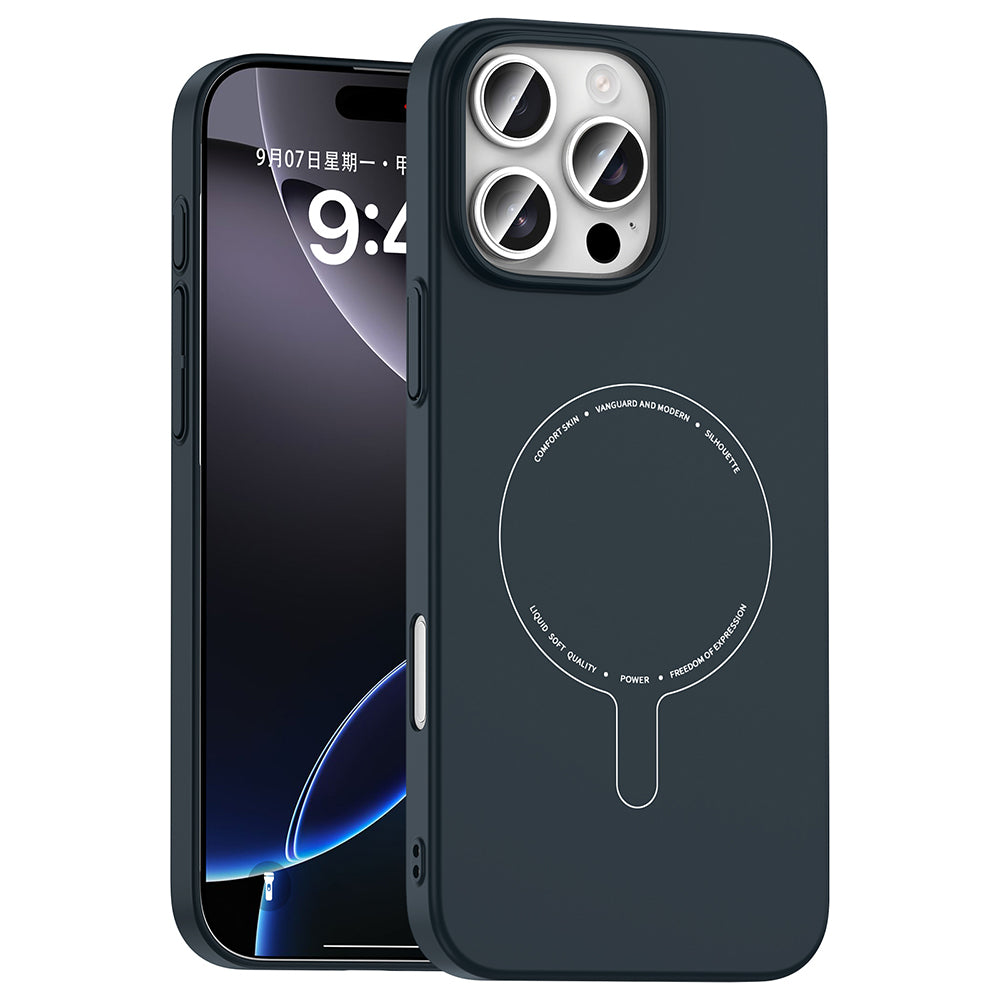 Apple iPhone 16 Pro Kılıf M-Safe Şarj Özellikli Kamera Korumalı Zore Elio Sert PC Kapak