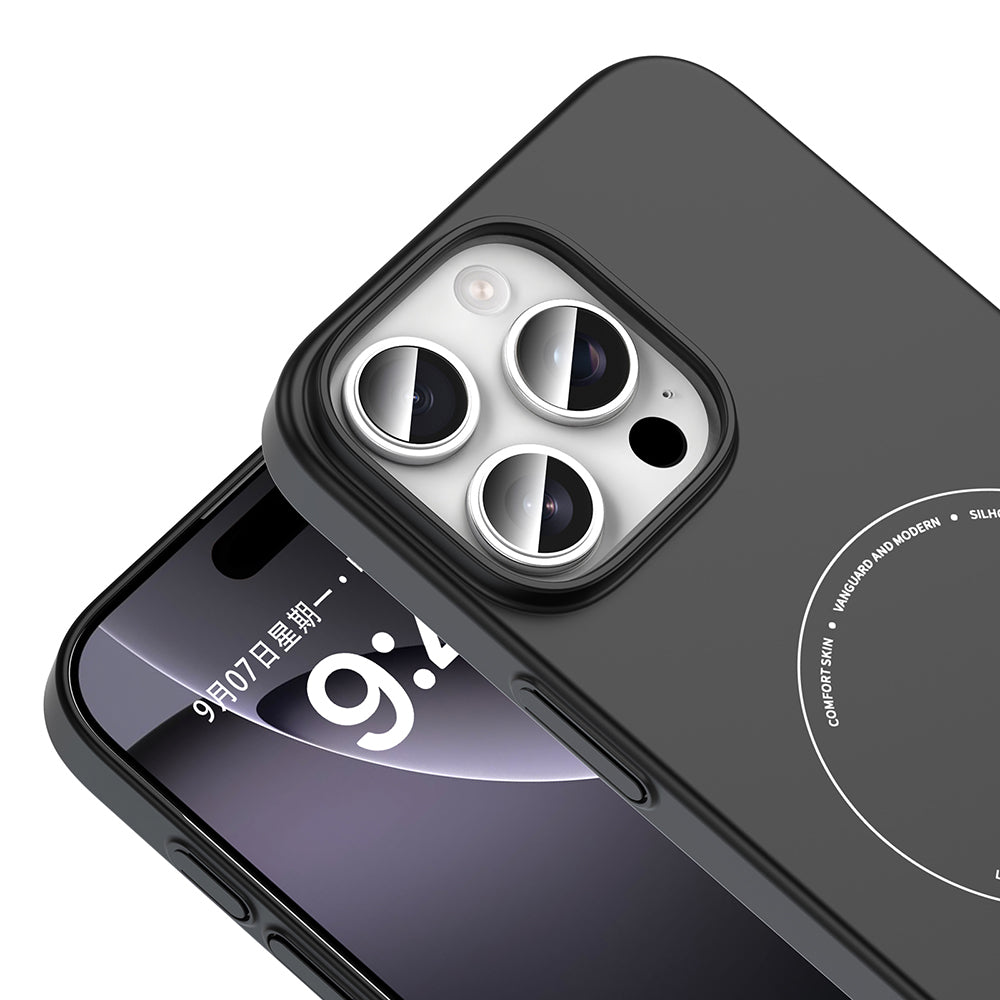 Apple iPhone 16 Pro Kılıf M-Safe Şarj Özellikli Kamera Korumalı Zore Elio Sert PC Kapak