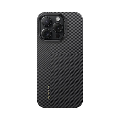 iPhone 16 Pro Kılıf M-safe Şarj Özellikli Karbon Fiber Metal Kamera Çerçeveli Benks Montage ArmorAir Kevlar Kapak