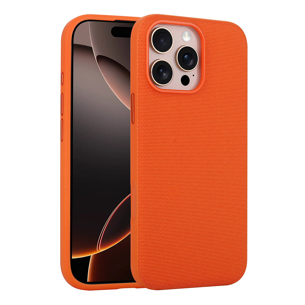 Apple iPhone 16 Pro Kılıf M-Safe Şarj Özellikli Kumaş Tasarımlı Zore Miami Sert PC Kapak