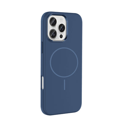 Apple iPhone 16 Pro Kılıf M-Safe Şarj Özellikli Metal Kamera Çerçeveli Zore Edi Silikon Kapak
