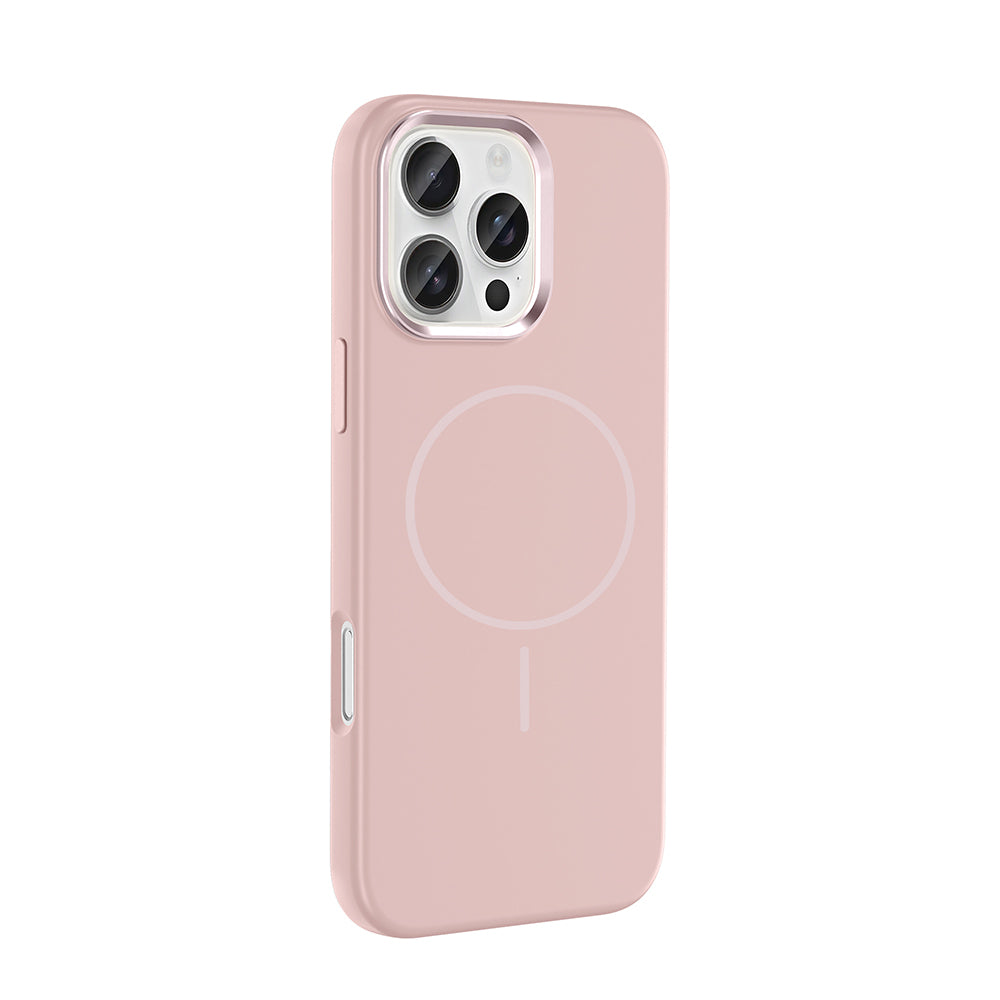 Apple iPhone 16 Pro Kılıf M-Safe Şarj Özellikli Metal Kamera Çerçeveli Zore Edi Silikon Kapak