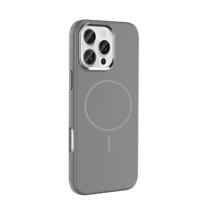 Apple iPhone 16 Pro Kılıf M-Safe Şarj Özellikli Metal Kamera Çerçeveli Zore Edi Silikon Kapak