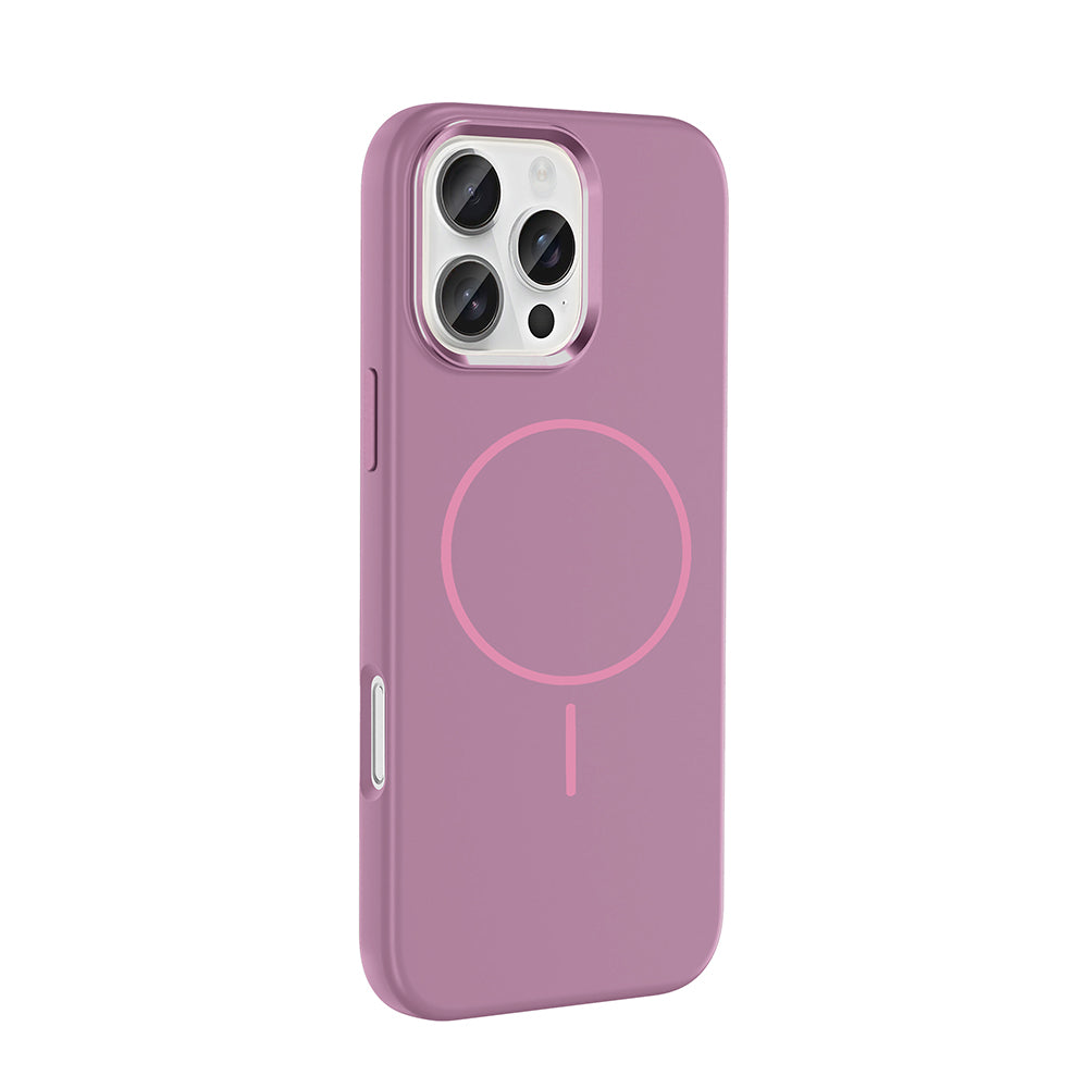 Apple iPhone 16 Pro Kılıf M-Safe Şarj Özellikli Metal Kamera Çerçeveli Zore Edi Silikon Kapak